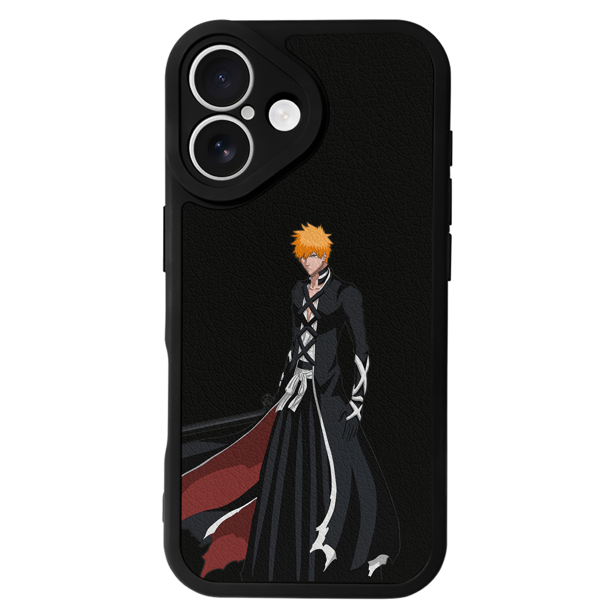 ブリーチ 黒崎一護（くろさき いちご）BLEACH Kurosaki Ichigo 【iPhone 16シリーズ対応】シリコンスマホケース（レザー調） 材質：シリコン